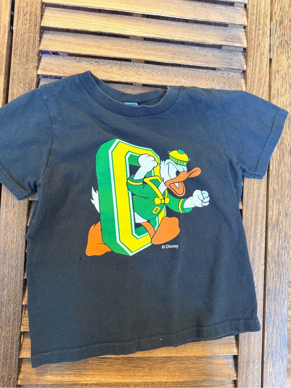 Oregon Ducks Kids Black Puddles Mascot Fighting Duck Graphic Tee Unisex 4T